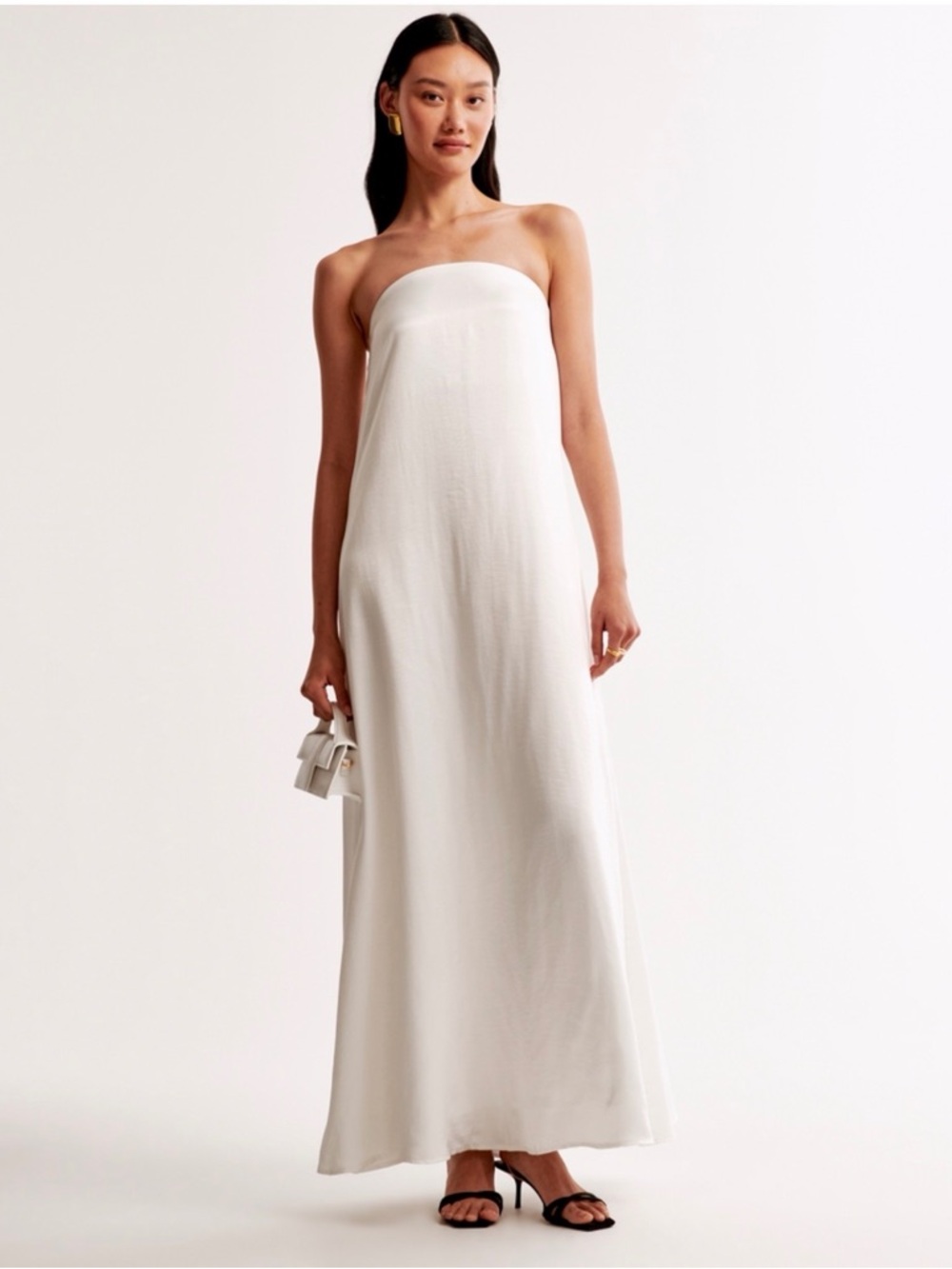 Abercrombie & Fitch Strapless Cream Maxi Gown
